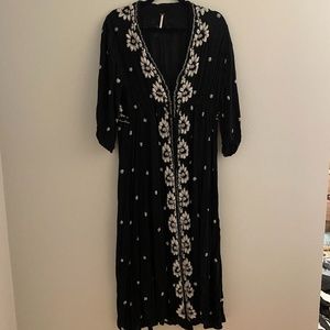 Free people midi embroidered dress